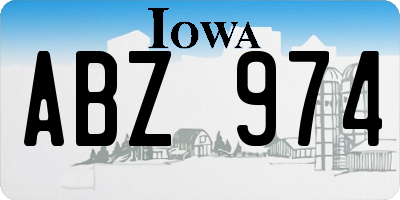 IA license plate ABZ974