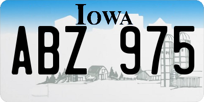 IA license plate ABZ975