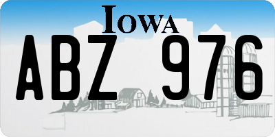 IA license plate ABZ976