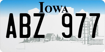 IA license plate ABZ977