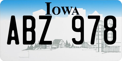 IA license plate ABZ978