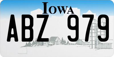 IA license plate ABZ979