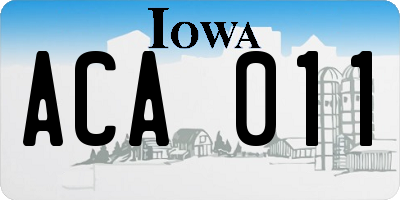 IA license plate ACA011