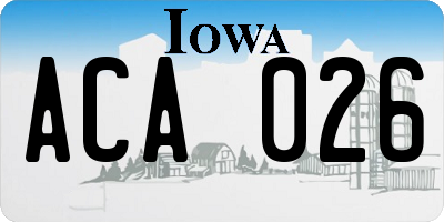 IA license plate ACA026