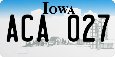 IA license plate ACA027