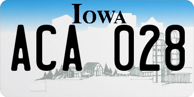 IA license plate ACA028
