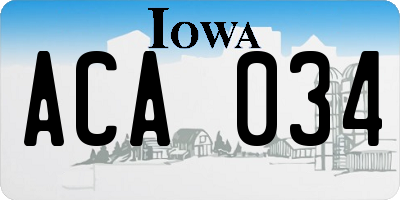 IA license plate ACA034