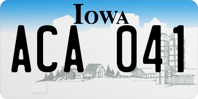 IA license plate ACA041