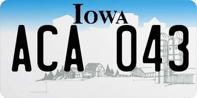 IA license plate ACA043