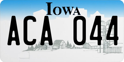 IA license plate ACA044
