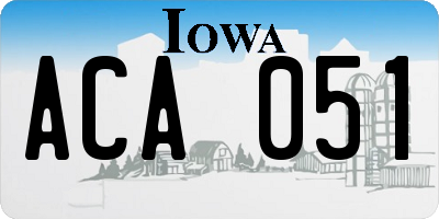 IA license plate ACA051