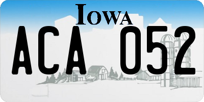 IA license plate ACA052