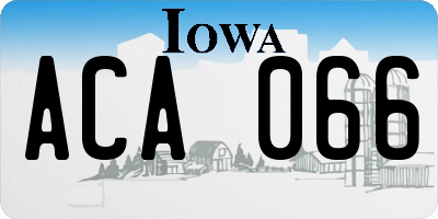 IA license plate ACA066