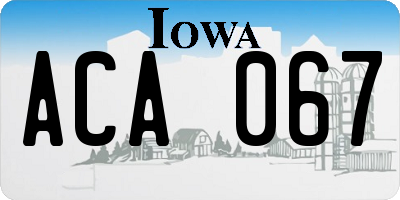 IA license plate ACA067