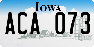 IA license plate ACA073