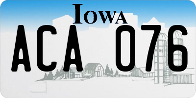 IA license plate ACA076