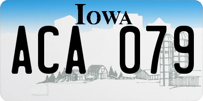 IA license plate ACA079