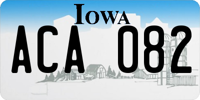 IA license plate ACA082