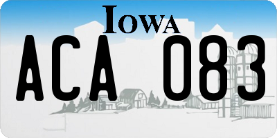 IA license plate ACA083