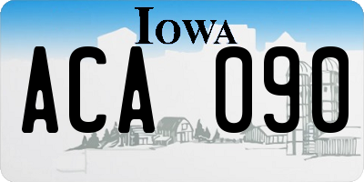 IA license plate ACA090