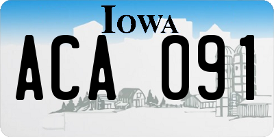 IA license plate ACA091