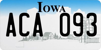 IA license plate ACA093