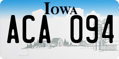 IA license plate ACA094