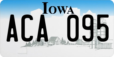 IA license plate ACA095