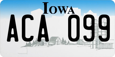 IA license plate ACA099