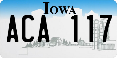 IA license plate ACA117