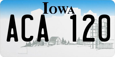 IA license plate ACA120