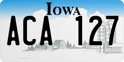 IA license plate ACA127