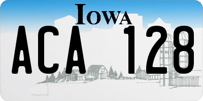 IA license plate ACA128