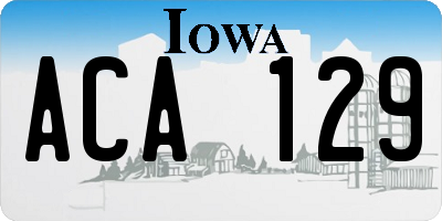IA license plate ACA129