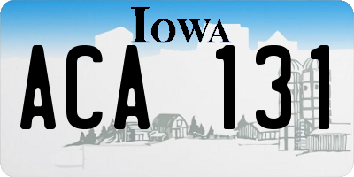 IA license plate ACA131