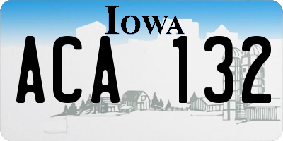IA license plate ACA132
