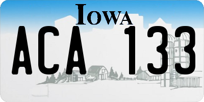 IA license plate ACA133