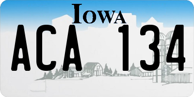 IA license plate ACA134