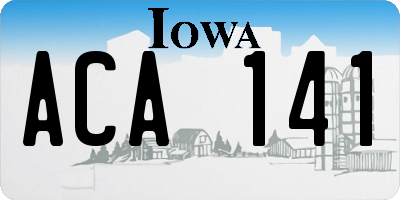 IA license plate ACA141