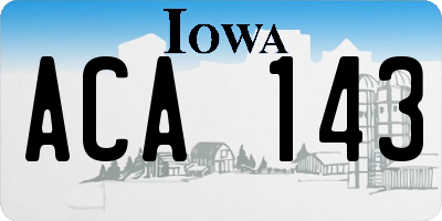 IA license plate ACA143