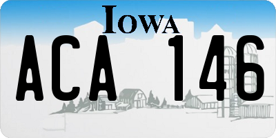 IA license plate ACA146