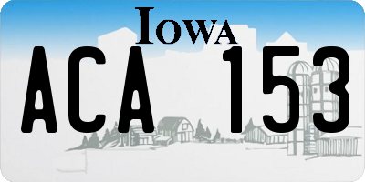 IA license plate ACA153