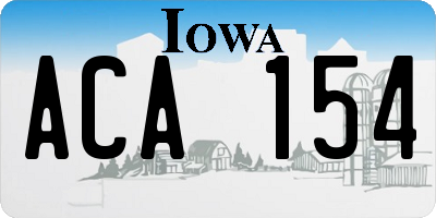 IA license plate ACA154