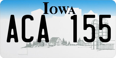 IA license plate ACA155