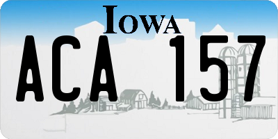 IA license plate ACA157