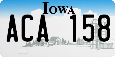 IA license plate ACA158
