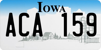 IA license plate ACA159