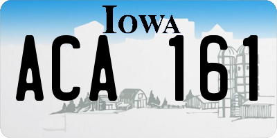 IA license plate ACA161