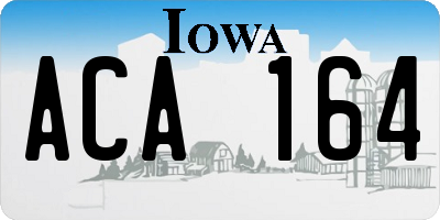 IA license plate ACA164