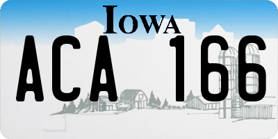 IA license plate ACA166